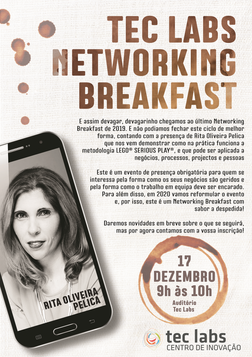 Cartaz da sessão de 17 de dezembro de 2019 do Tec Labs Networking Breakfast